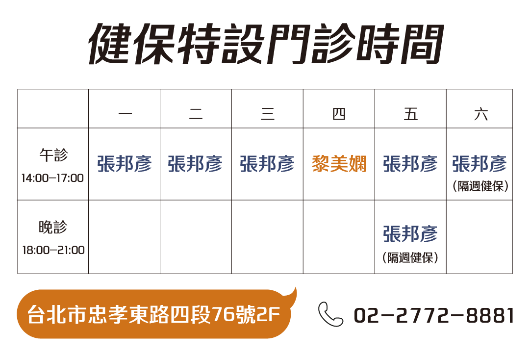 健保門診表時間